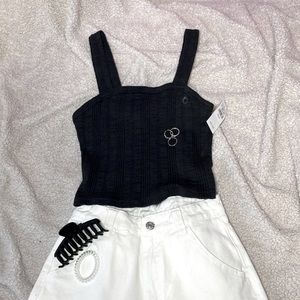 American Eagle Square Necked Black Tank Top | Women’s XS | New With Tags